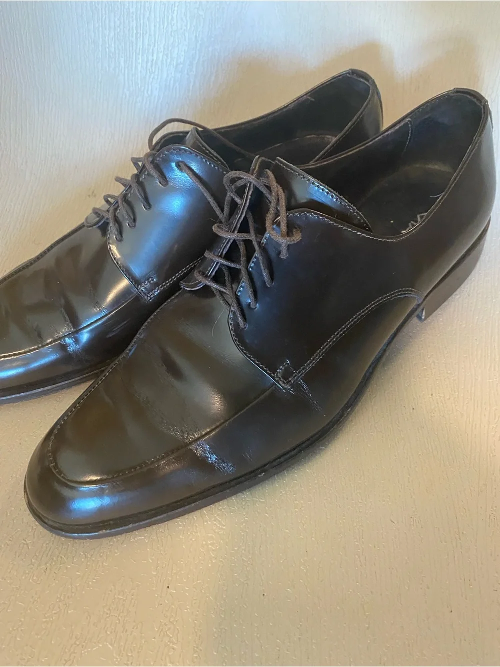 Via Spiga Derby oxford Leather Dress Shoes Made In Italy men 9 chocolate brown